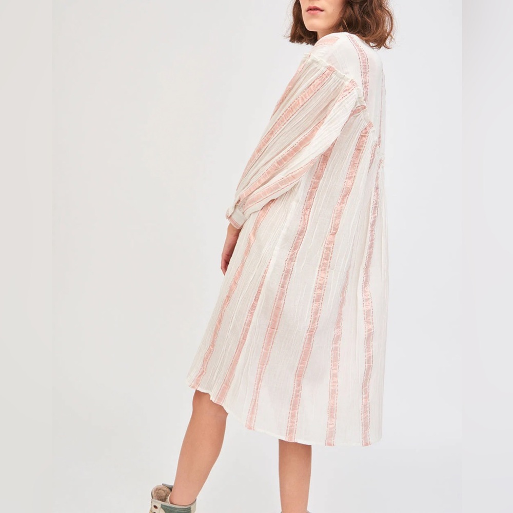 Antik Batik JULIA SHINY STRIPED DRESS in white NWT - Picture 2 of 7